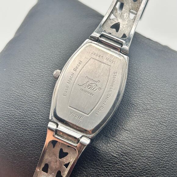 Armitron Silver Tone Pink Crystals Stainless Steel Women’s Watch New Battery - Picture 4 of 8